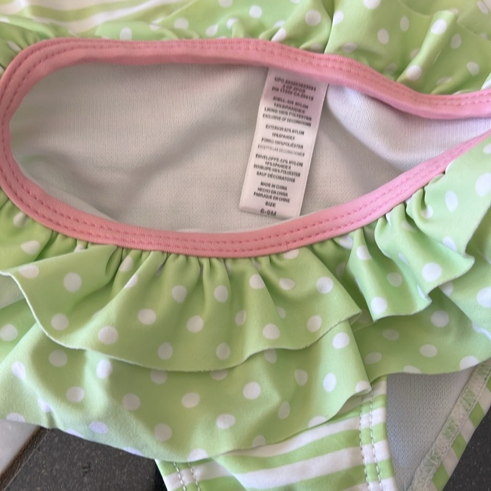 Little Me Pink and Green Rashguard Set - Picture 4 of 4